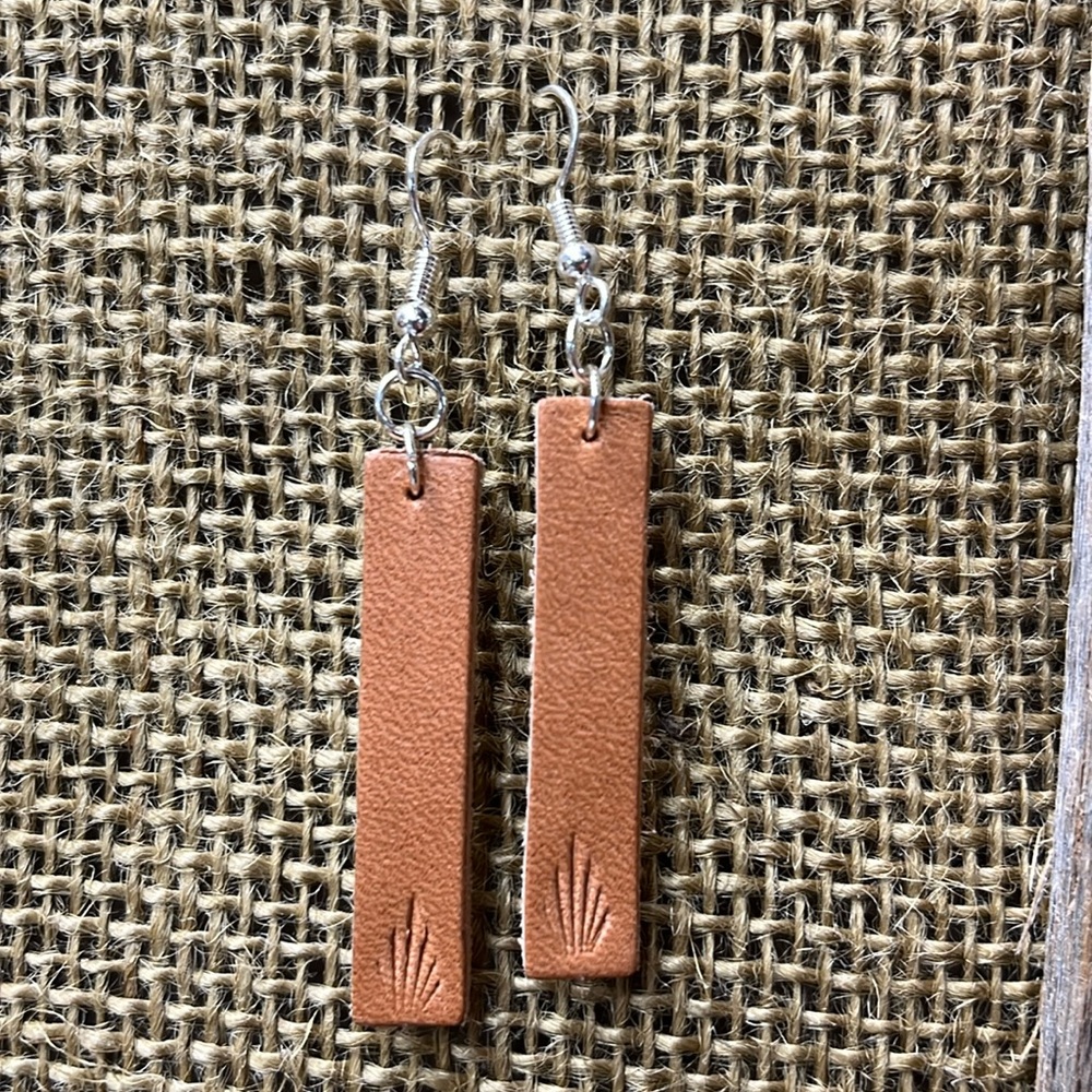Handmade leather earrings